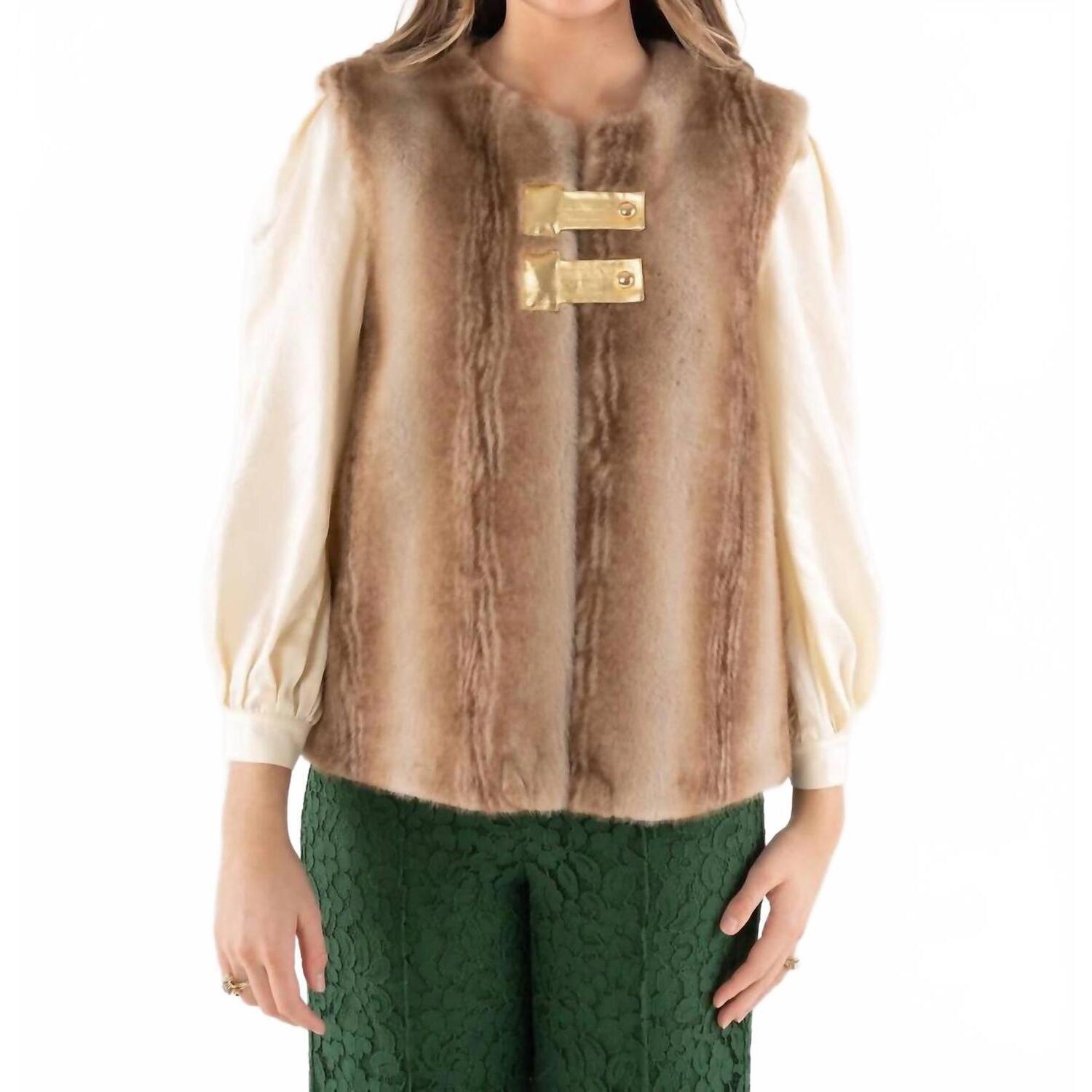New Emily Mccarthy Roxy Sleeveless Vest In Fur